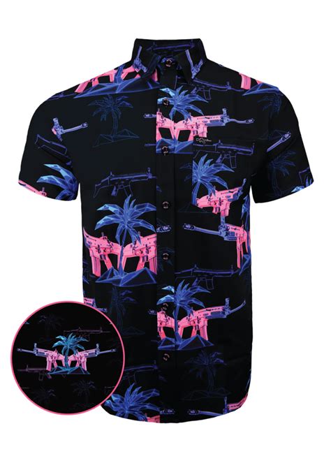 Retro Rifle The Palm Hawaiian Shirt Defender Outdoors Defender Outdoors