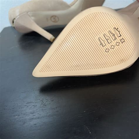 Michael Kors Tan Nude Suede Leather D Orsay Stiletto Gem