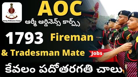 AOC 1793 Tradesman Mate Fireman Posts Recruitment Notification 2023