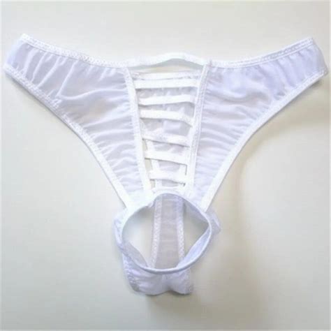 Erotic Underwear For Men Gay Thong Hollow Out Mens Bikini G String Erotic Penis Hole String