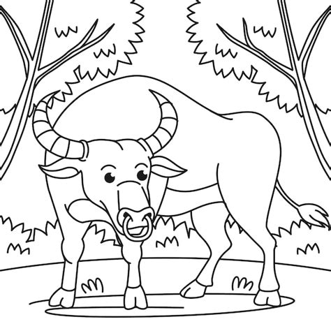 Free Vector Hand Drawn Buffalo Outline Illustration