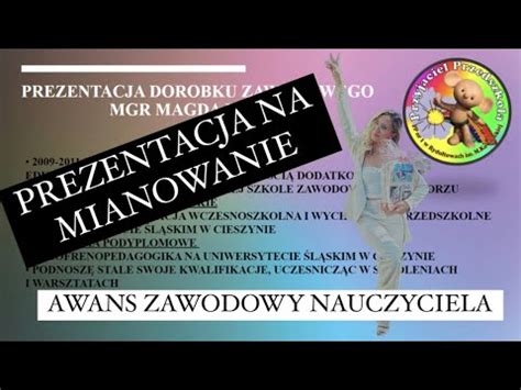 PREZENTACJA NA MIANOWANIE Awans Zawodowy Na Nauczyciela Mianowanego