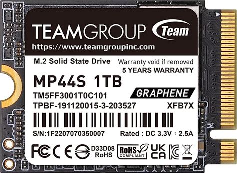 TEAMGROUP MP44S High Performance SSD 1TB SLC Cache Gen 4x4 M.2 2230 ...
