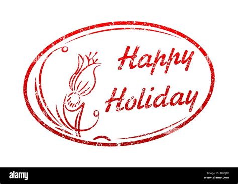 happy holiday rubber stamp stock vector image art alamy