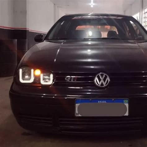 Angel Eyes Expamp Led Drl P Vw Golf Sapão Formato Tipo U