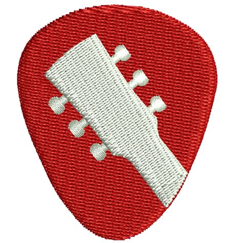Guitar Pick Symbol Digitized Embroidery Design E4hats