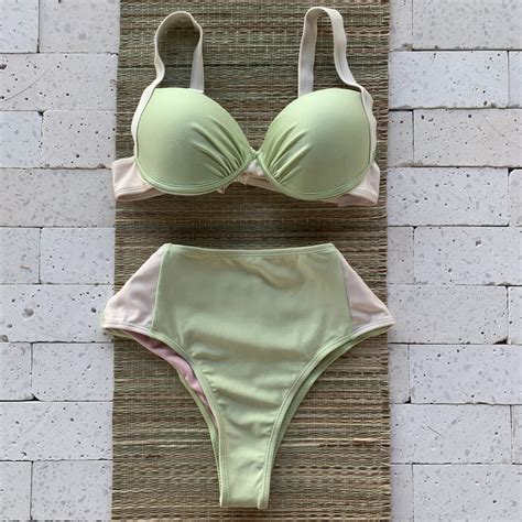 Biquíni Meia Taça Hot Pants Verde Menta Dondoca Moda Feminina