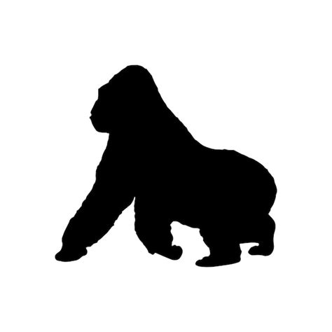 Vektorsilhouette Eines Gorillas Auf Weißem Hintergrund Premium Vektor