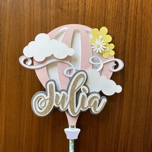 Custom Hot Air Balloon Birthday Cake Topper Baby Shower Cake Topper First Birthday Cake
