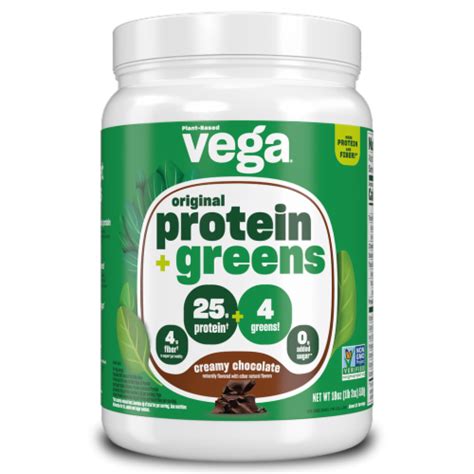 Vega® Original Plus Greens Creamy Chocolate Protein Powder 18 Oz