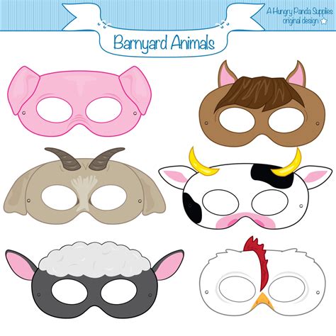 Barnyard Animals Printable Masks Printable Party Masks Farm - Etsy