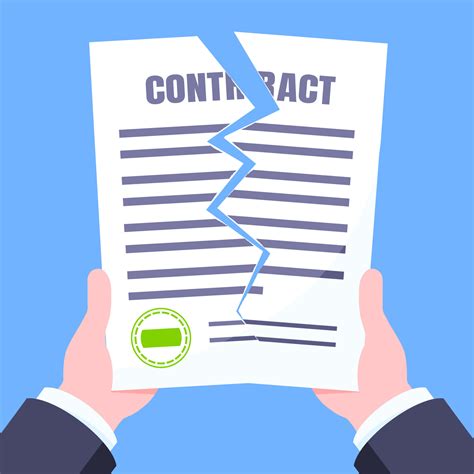 Contract cancellation business concept. Hands hold terminated tearing
