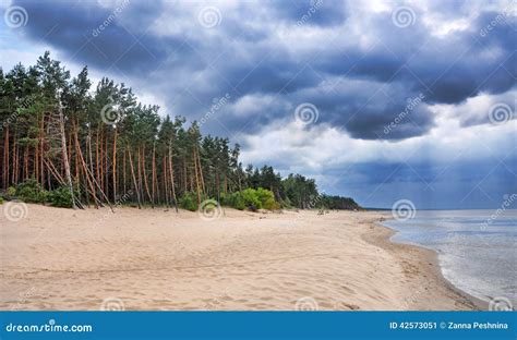 saulkrasti baltic sea latvia stock image image  cloud shine
