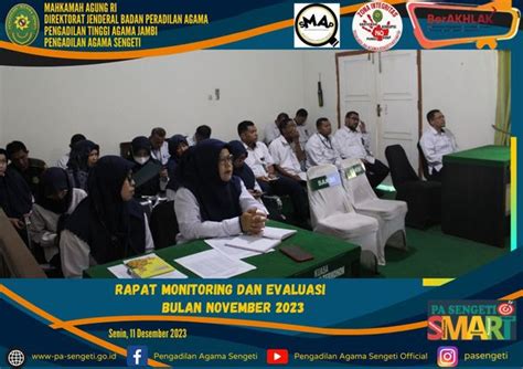 Pa Sengeti Adakan Rapat Rutin Monitoring Dan Evaluasi Kinerja Bulan