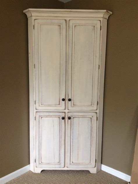 Antique White Corner Cabinet