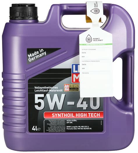 LIQUI MOLY SYNTHOIL HIGH TECH 5W40 - 2194 - 4L 2194 za 236,69 zł z ...