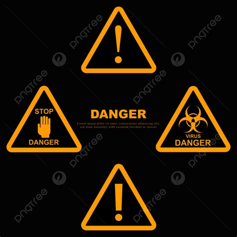 Caution Danger Vector Hd Images Set Danger Sign Icon Caution Traffic