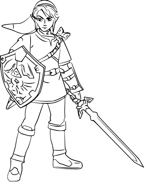 Legend Of Zelda Link Coloring Pages