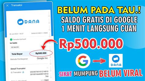 Buruan Ambil Saldo Dana Gratis Rp Ribu Langsung Dari Google Cara