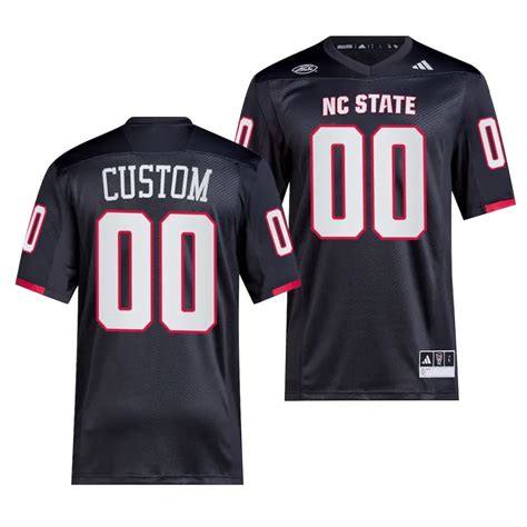 Custom NC State Wolfpack Premier Football Black Men 00 Jersey 2023 ...