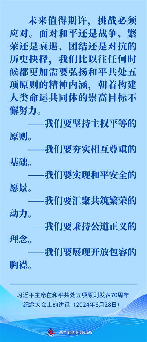 金句 习近平：弘扬和平共处五项原则 携手构建人类命运共同体 新华网