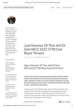 Jual Hammer Of Thor Asli Di Solo Cod Bayar Tempat Blog