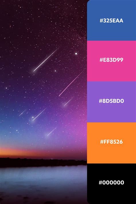 Shooting Stars Color Palette Color Palette Galaxy Colors Cosmo Color