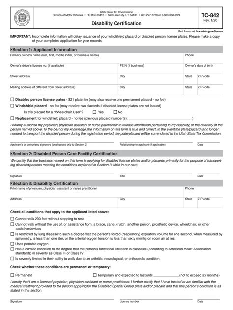 Utah Handicap Placard Pdf Fill Out And Sign Online Dochub