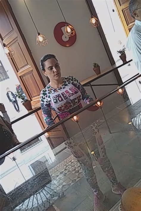 Hot Gym Milf Latina Customer W Huge Tits Big Ass Puttin On A Show Spandex Leggings