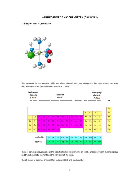 Transition Metal Chemistry