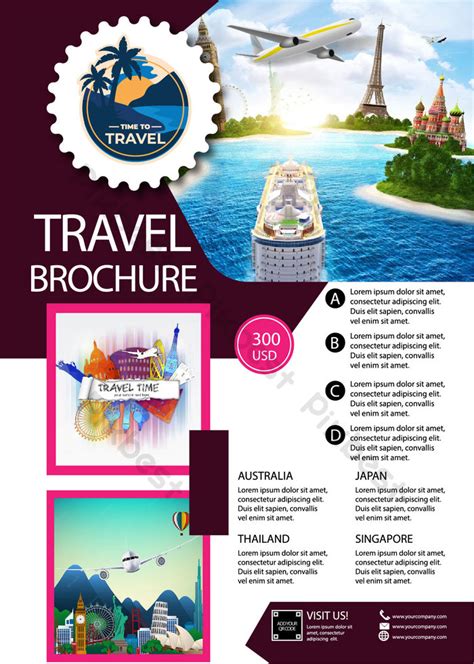 Vacation Travel Brochure Flyer Design Template Summer | AI Free ...