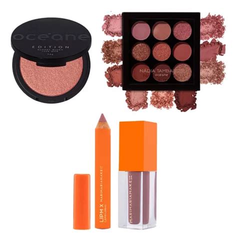 Kit Maquiagem Nude Paleta De Sombra Blush E Batom Brinde Parcelamento Sem Juros