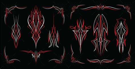 Set Pinstriping Svg Motorcycle And Car Pinstripe Vintage Etsy