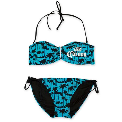 Corona U Wire Bandeau String Bottom Blue Bikini
