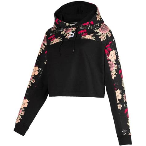 Puma Floral Cropped Hoodie Brand New But Doesnt Depop