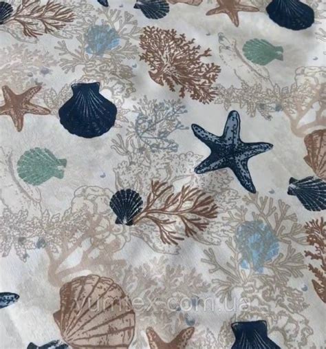 Ткань Тефлон Хлопок Ткань для Штор Римских Штор Скатерти Ракушки ...