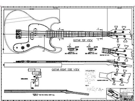 Electric Basses Plans Pdf Guitar Drawings Lonely Star Guitars