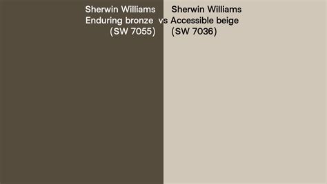 Sherwin Williams Enduring Bronze Vs Accessible Beige Side By Side