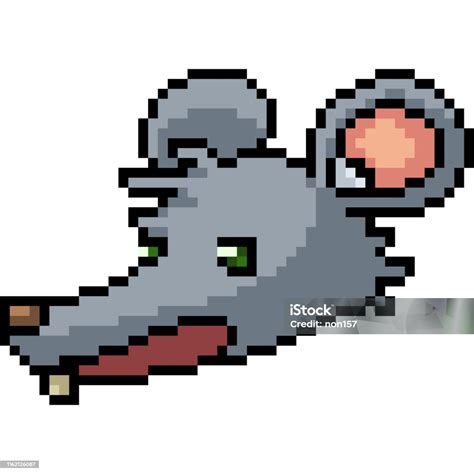 Vector Pixel Art Isolated Cartoon Stock Illustration Download Image Now Rat Pixel Art