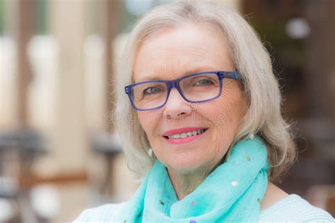 Blonde Woman In Glasses Stock Image Image Of Elderly