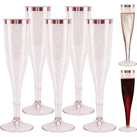 Amazon I Pack Rose Gold Plastic Champagne Flutes Oz