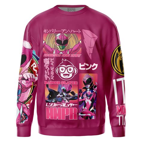 Pink Ranger Mighty Morphin Power Rangers Streetwear Sweatshirt Anime Ape