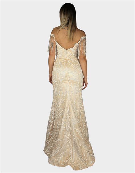 Abito Lungo Nude Elizabeth Moda Collezione Cerimonia Elegante