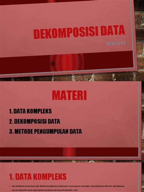 dekomposisi data  karier perkembangan
