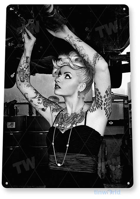 Hot Rod Pin Up Sign B Tinworld Model Pin Up Signs Tinsign