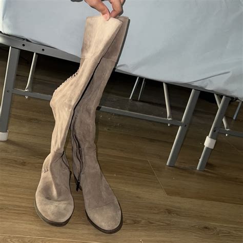 Shoes Suede Nude Knee High Boots Size Poshmark