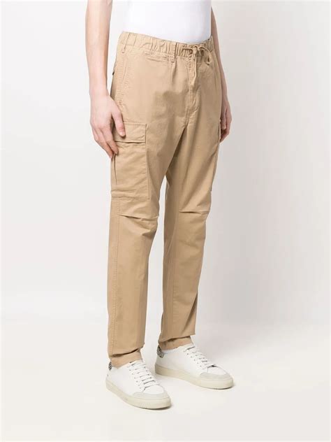 Polo Ralph Lauren Drawstring Waist Tapered Trousers In Nude Modesens