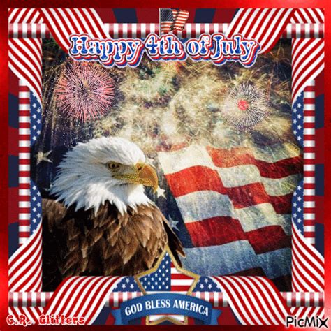 Fireworks And Bald Eagle Happy 4th Of July  Quotes Quote Fireworks