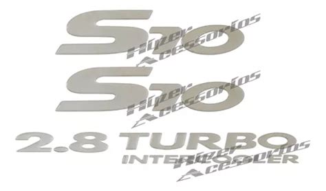 Emblemas Adesivos S10 E 2 8 Turbo Intercooler Dourado Frete grátis