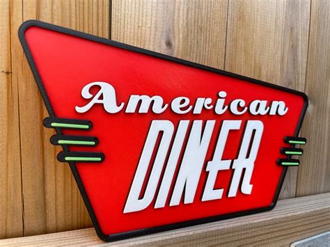 American Diner Sign Retro Diner Sign Customized Us Diner 50s Sign